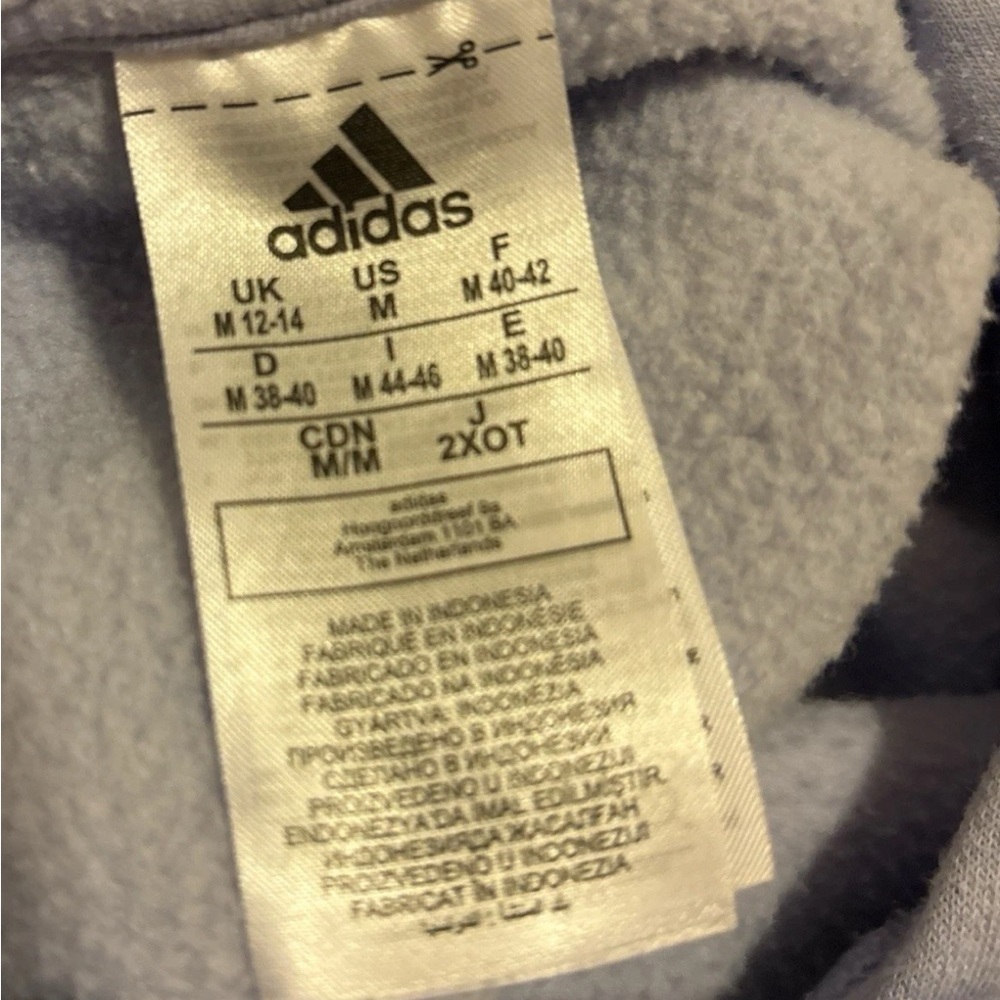 Adidas Unisex Lilac Purple Logo Hoodie Sweatshirt - Picture 3 of 6